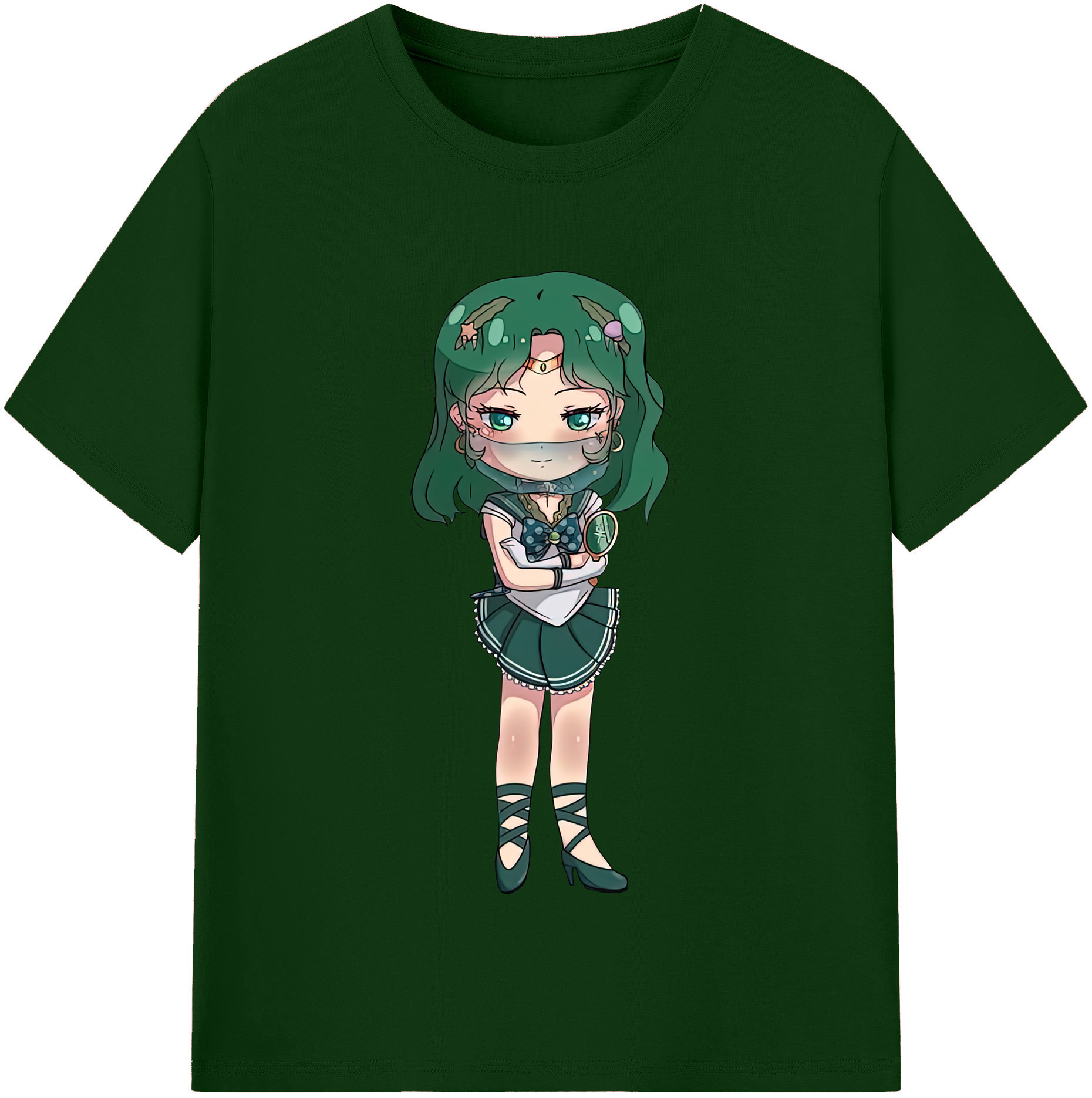 （画像用） 美少女戦士セーラームーン 海王 みちる（かいおう みちる） Sailor Moon Kaiou Michiru 綿100％半袖Tシャツ（フロントプリント）